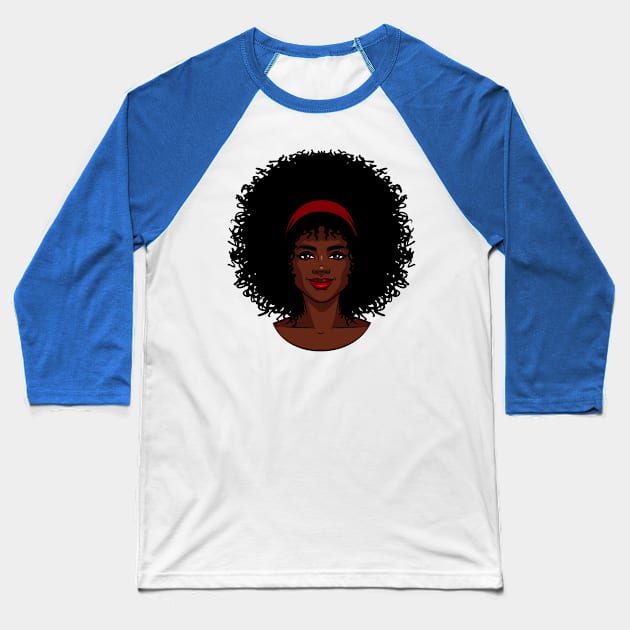 african american type womans face Baseball T-Shirt by irvanelist